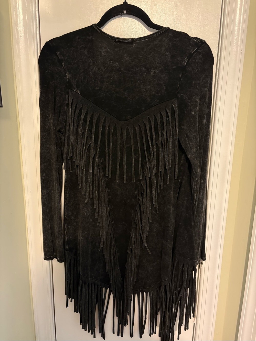 fringe boho grey cardigan - Picture 4 of 5